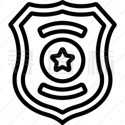 黑白警徽图片