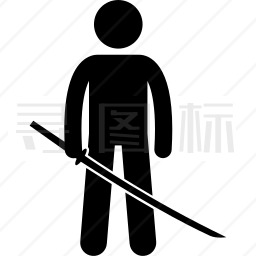 拿着武士刀的人图标