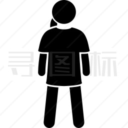 穿着宽松T恤的女人图标