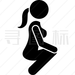 蹲下的女人图标