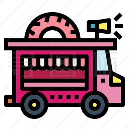 甜甜圈卡车图标