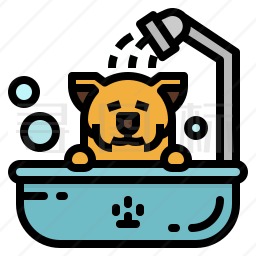 洗澡的宠物图标