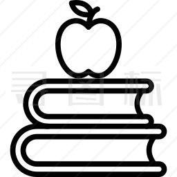 书与苹果图标