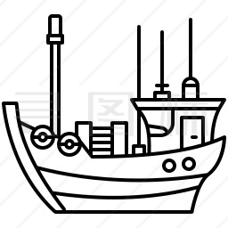 拖网渔船图标