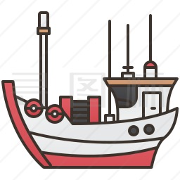 拖网渔船图标