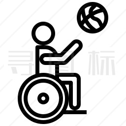 残疾人打篮球图标