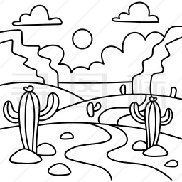 沙漠里的树怎么画图片