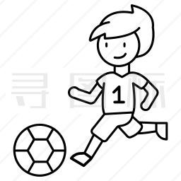 足球运动员卡通简笔画图片