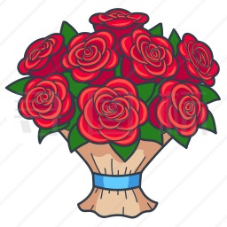 玫瑰花束图标