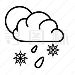 天气预报下雪简笔画图片