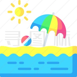 海滩度假图标