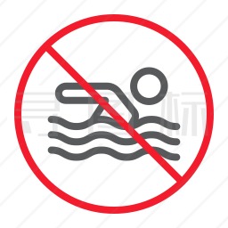 禁止游泳图标