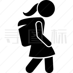 上学的女孩图标