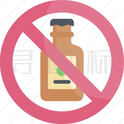 馆内禁止饮酒图标