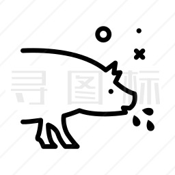 感染的猪图标