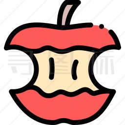 苹果核的画法图片
