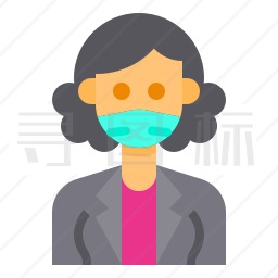 戴口罩的女人图标