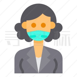 戴口罩的女人图标