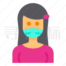 戴口罩的女人图标