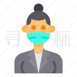 戴口罩的女人图标