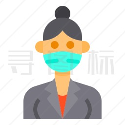 戴口罩的女人图标