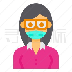 戴口罩的女人图标