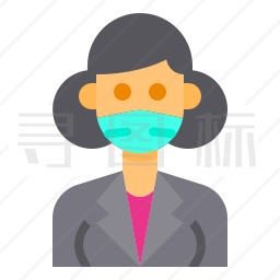 戴口罩的女人图标