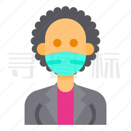 戴口罩的女人图标