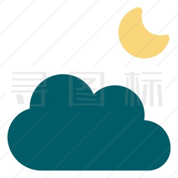 多云的夜晚图标