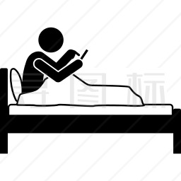 在床上玩手机图标