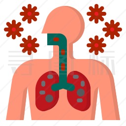 感染的肺图标