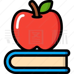 书和苹果图标