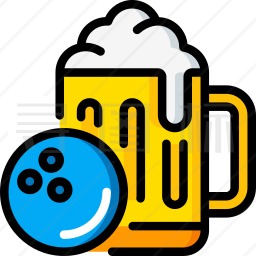 保龄球和啤酒图标