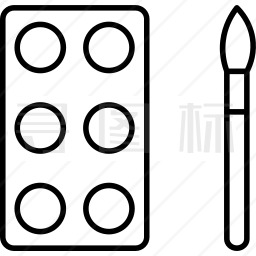 水彩颜料图标