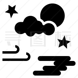 多云的夜晚图标