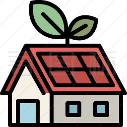太阳能房屋图标