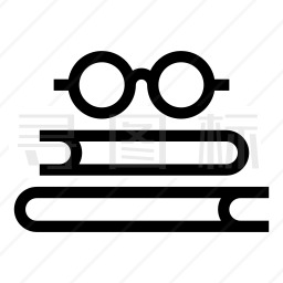 书和眼镜图标
