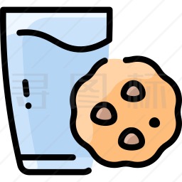 水和饼干图标