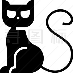 黑色的猫图标