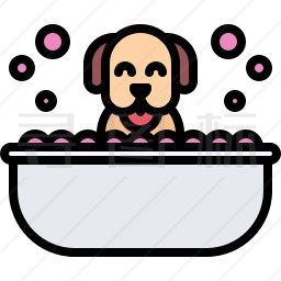 洗澡的狗图标