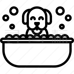 洗澡的狗图标