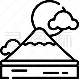 富士山简笔画动漫图片