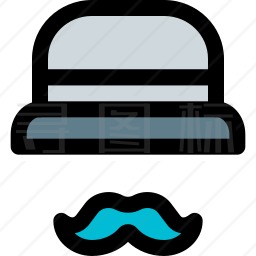 帽子和胡子图标