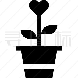 心形盆栽图标