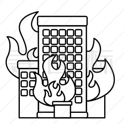 燃烧建筑图标