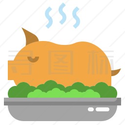 烤猪图标