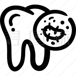 牙细菌简笔画卡通画图片