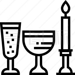 酒和蜡烛图标
