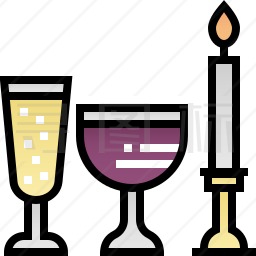 酒和蜡烛图标