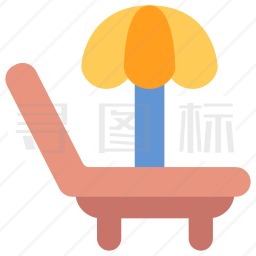 躺椅遮阳伞图标